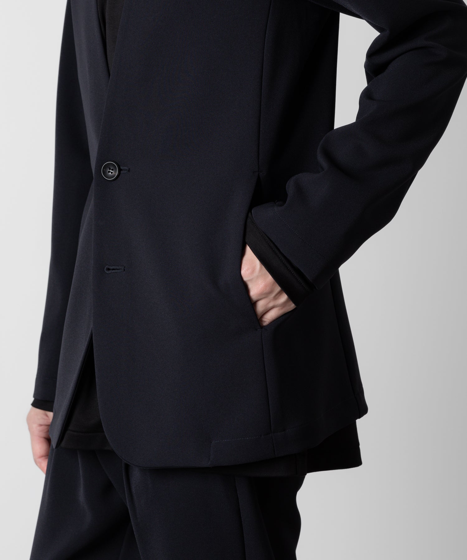 ATTACHMENT アタッチメントのPE STRETCH DOUBLE CLOTH COLLARLESS JACKET - NAVY 公式通販サイトsession福岡セレクトショップ