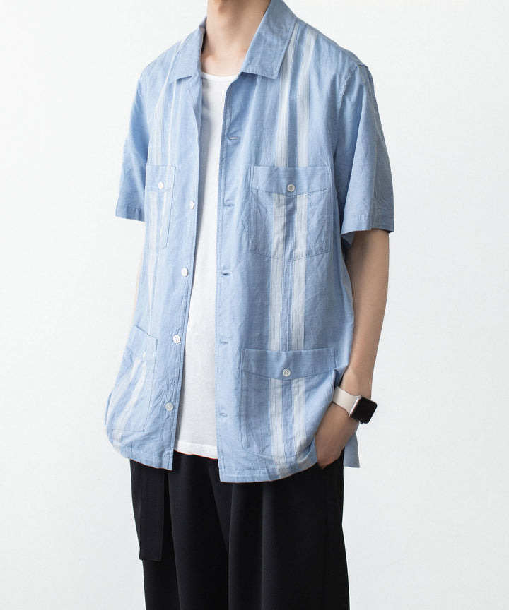 ATTACHMENT アタッチメントのCO/TEN JACQUARD LAWN GUAYABERA SHIRT - S.BLUEの公式通販サイトsession福岡セレクトショップ