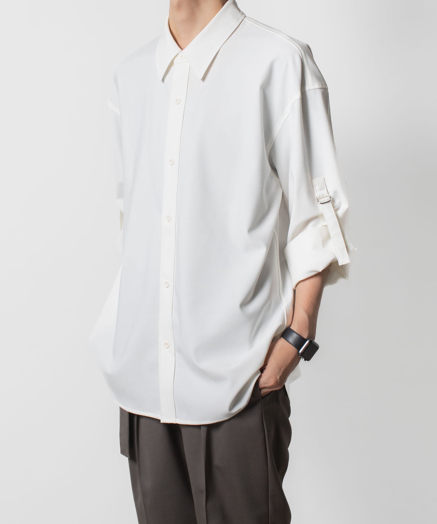 ATTACHMENT アタッチメントのPE/RY STRETCH TROPICAL STRAP SLEEVE L/S SHIRT - WHITEの公式通販サイトsession福岡セレクトショップ