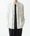 【 ATTACHMENT 】CU/PE FIBRIL SATIN L/S SHIRT - OFF WHITE
