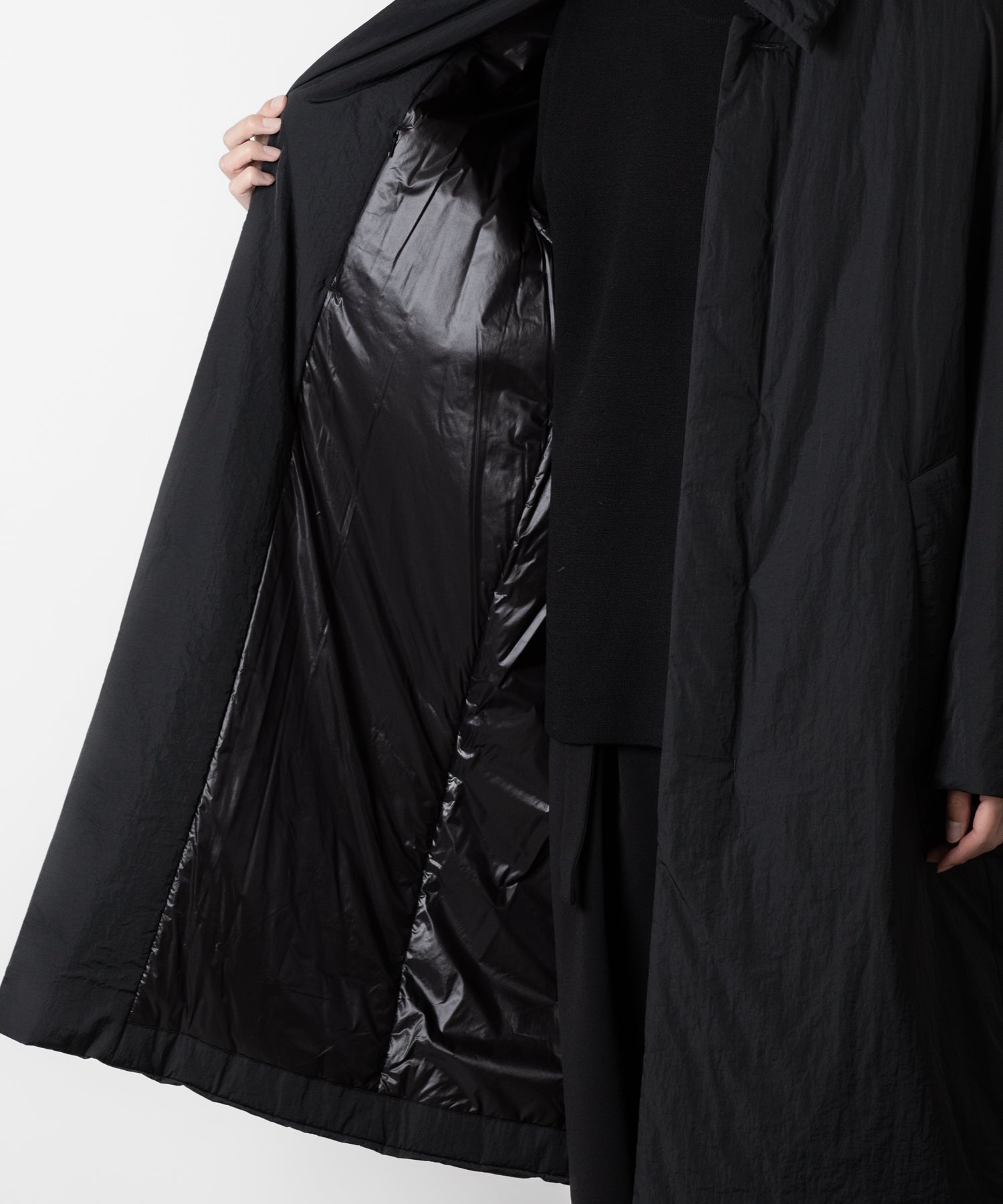 ATTACHMENT アタッチメントのNY TAFFETA PADDING BALLCOLLAR COAT - BLACK 公式通販サイトsession福岡セレクトショップ