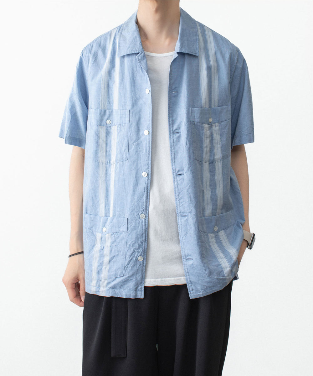 ATTACHMENT アタッチメントのCO/TEN JACQUARD LAWN GUAYABERA SHIRT - S.BLUEの公式通販サイトsession福岡セレクトショップ