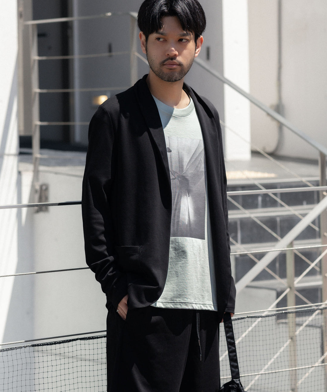 ATTACHMENT / EXCLUSIVE ITEMアタッチメントのCOTTON DOUBLE FACE STOLE CARDIGAN - BLACKの公式通販サイトsession福岡セレクトショップ