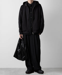 ATTACHMENT アタッチメントのCO/PE DOUBLE KNIT ZIP UP HOODIE - BLACK 公式通販サイトsession福岡セレクトショップ