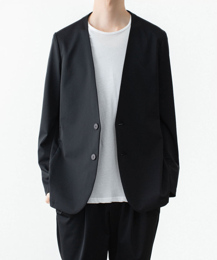 ATTACHMENT / EXCLUSIVE ITEMアタッチメントのLUCA MATTE TWIST COLLARLESS JKT - BLACKの公式通販サイトsession福岡セレクトショップ