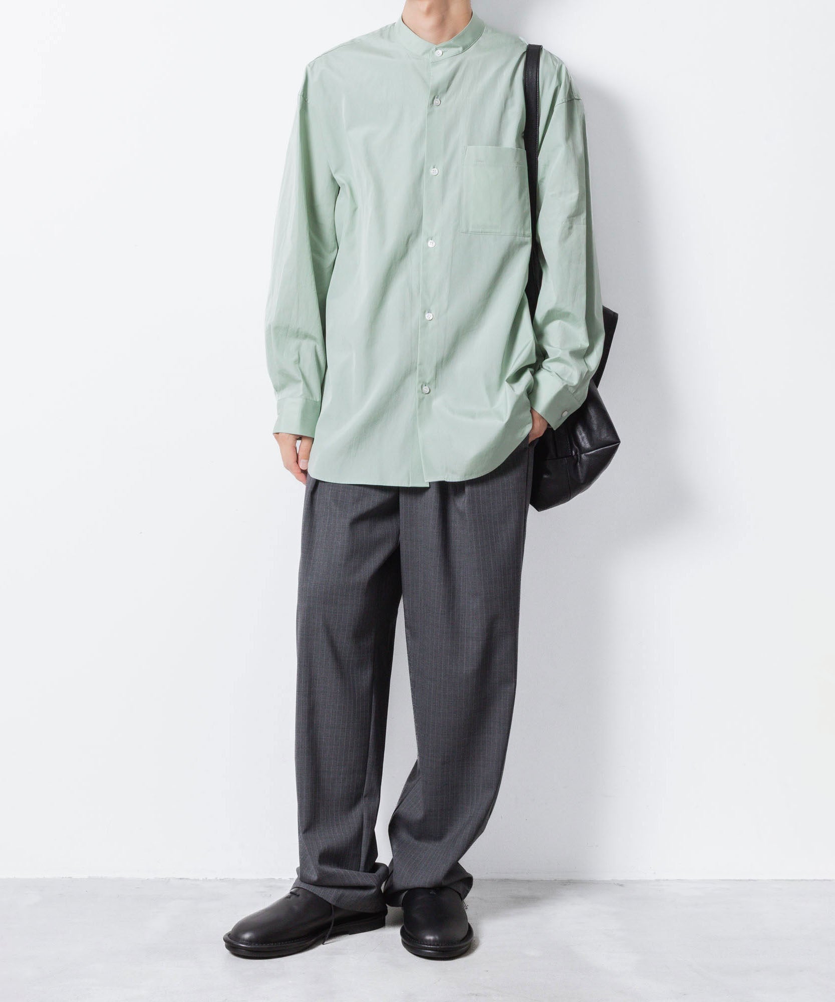 ATTACHMENT アタッチメントの140/2 GIZA BROAD BANDCOLLAR L/S SHIRT - L.GREENの公式通販サイトsession福岡セレクトショップ