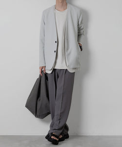 【ATTACHMENT】ATTACHMENT アタッチメントのCOTTON DOUBLE FACE COLLARLESS CARDIGAN - L.GRAY 公式通販サイトsession福岡セレクトショップ