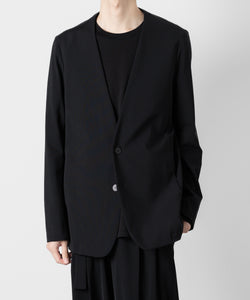 ATTACHMENT アタッチメントのNY/CO STRETCH JERSEY COLLARLESS JACKET - BLACK 公式通販サイトsession福岡セレクトショップ