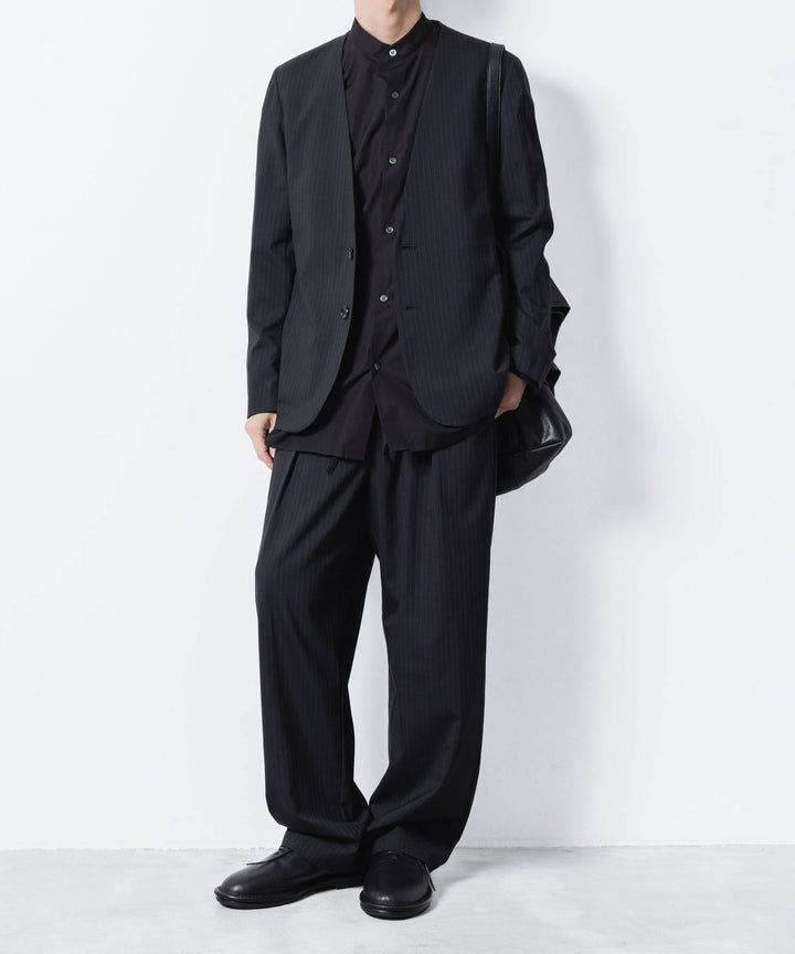 ATTACHMENT アタッチメントの140/2 GIZA BROAD BANDCOLLAR L/S SHIRT - BLACKの公式通販サイトsession福岡セレクトショップ