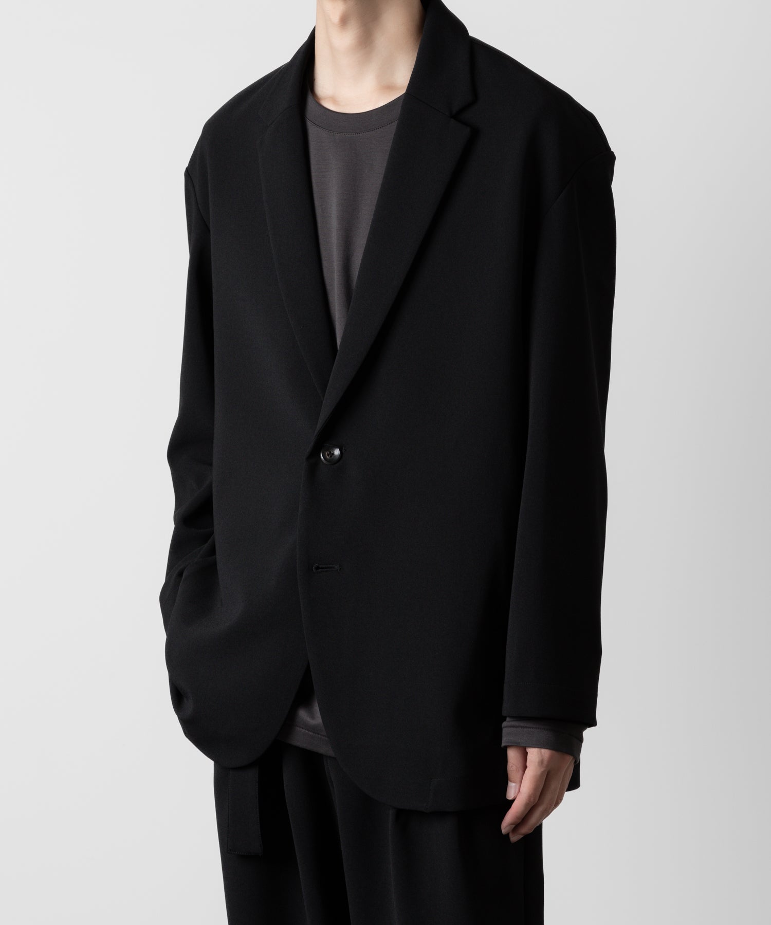 ATTACHMENT アタッチメントのPE STRETCH DOUBLE CLOTH OVERSIZED 2B JACKET - BLACK 公式通販サイトsession福岡セレクトショップ