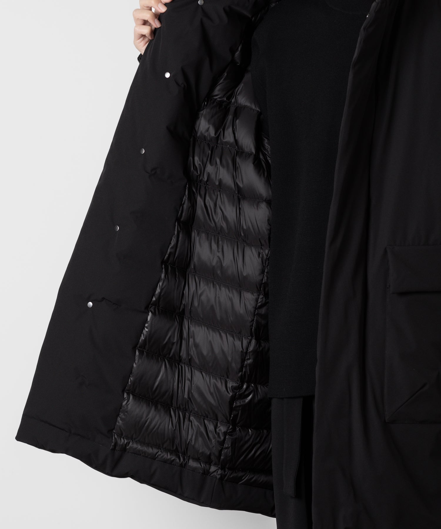 ATTACHMENT アタッチメントの3LAYER LIGHT TAFFETA UTILITY DOWN COAT - BLACK 公式通販サイトsession福岡セレクトショップ