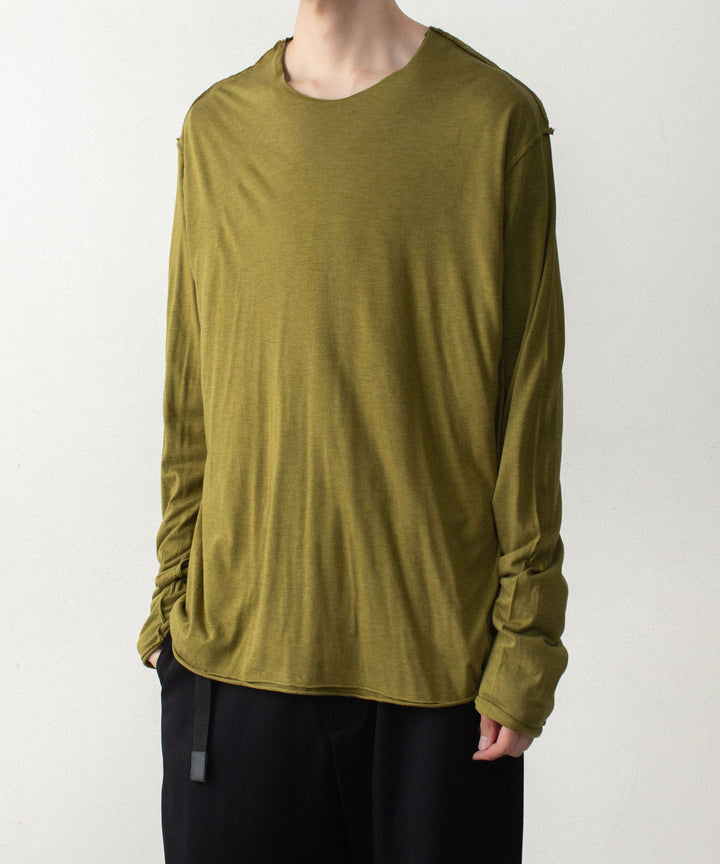 ATTACHMENT アタッチメントのCO/CU JERSEY SLIM FIT LAYERED L/S TEE - D.YELLOWの公式通販サイトsession福岡セレクトショップ