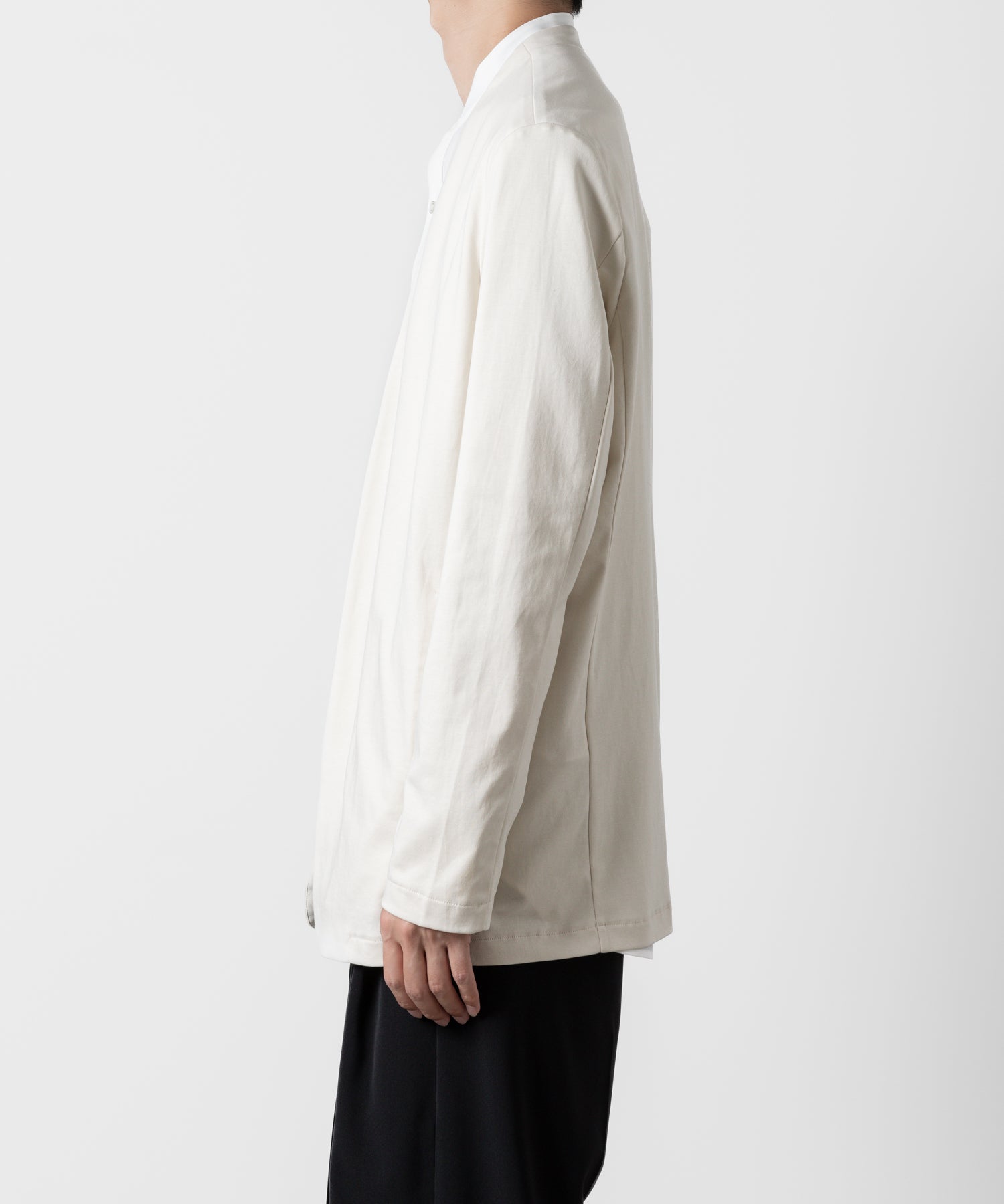 ATTACHMENT アタッチメントのCOTTON DOUBLE FACE COLLARLESS CARDIGAN - OFF WHITE 公式通販サイトsession福岡セレクトショップ