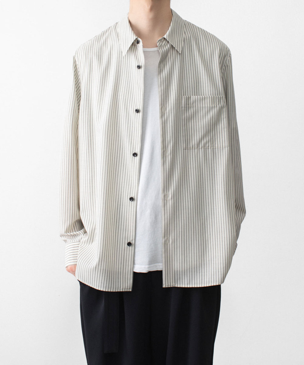 ATTACHMENT アタッチメントのWO/PE STRIPE L/S SHIRT - S.GRAYの公式通販サイトsession福岡セレクトショップ
