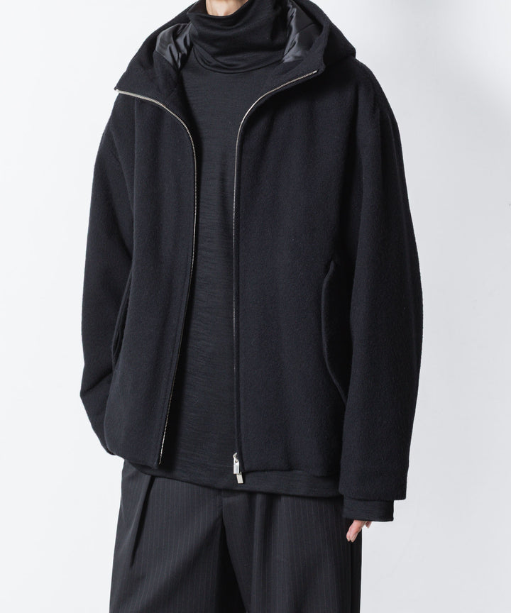 ATTACHMENT アタッチメントのWOOL SHAGGY PADDING HOODED JACKET - BLACKの公式通販サイトsession福岡セレクトショップ