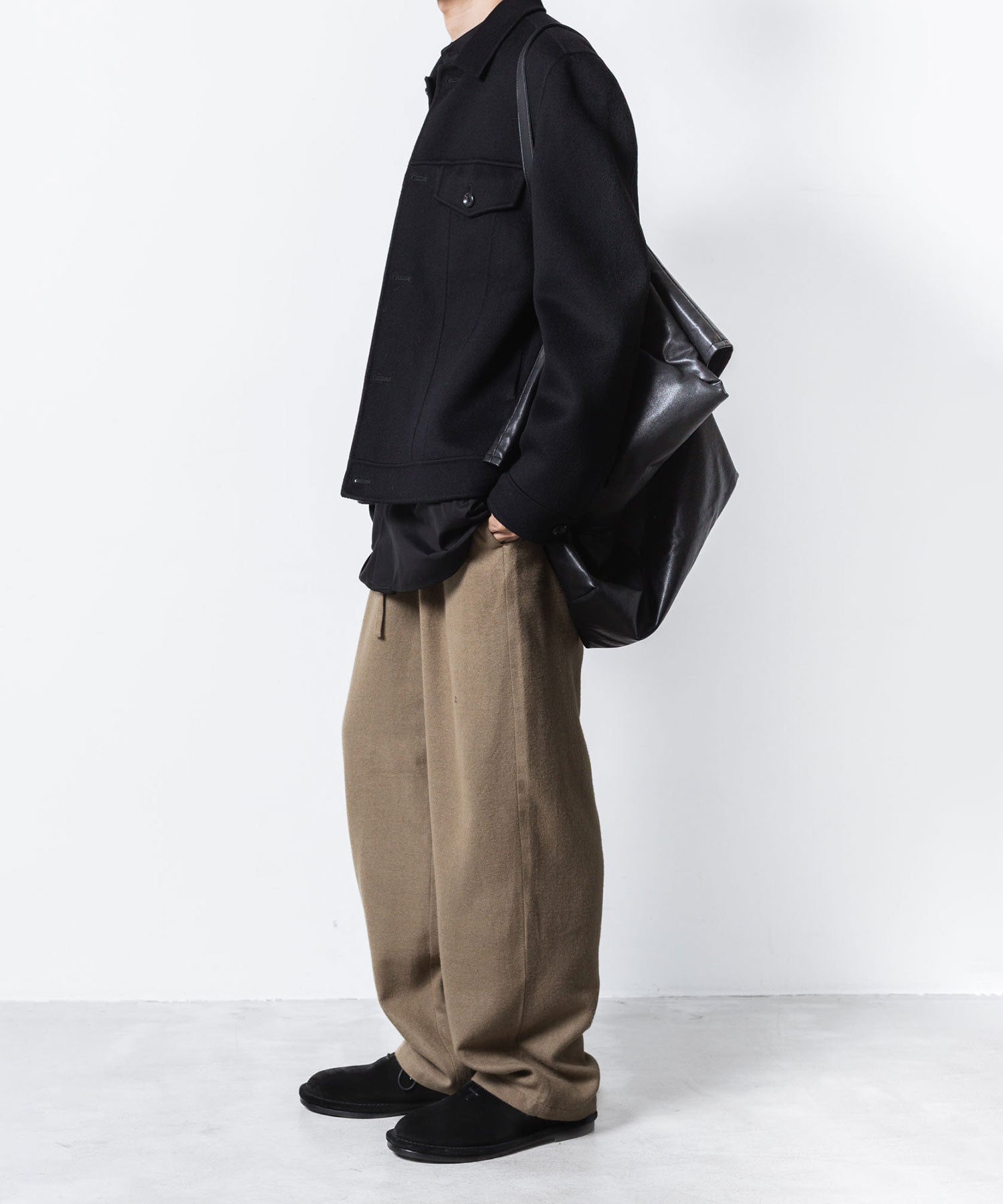 ATTACHMENT アタッチメントのRY/CO/SI FLANNEL 1TUCK EASY TROUSERS - CAMELの公式通販サイトsession福岡セレクトショップ