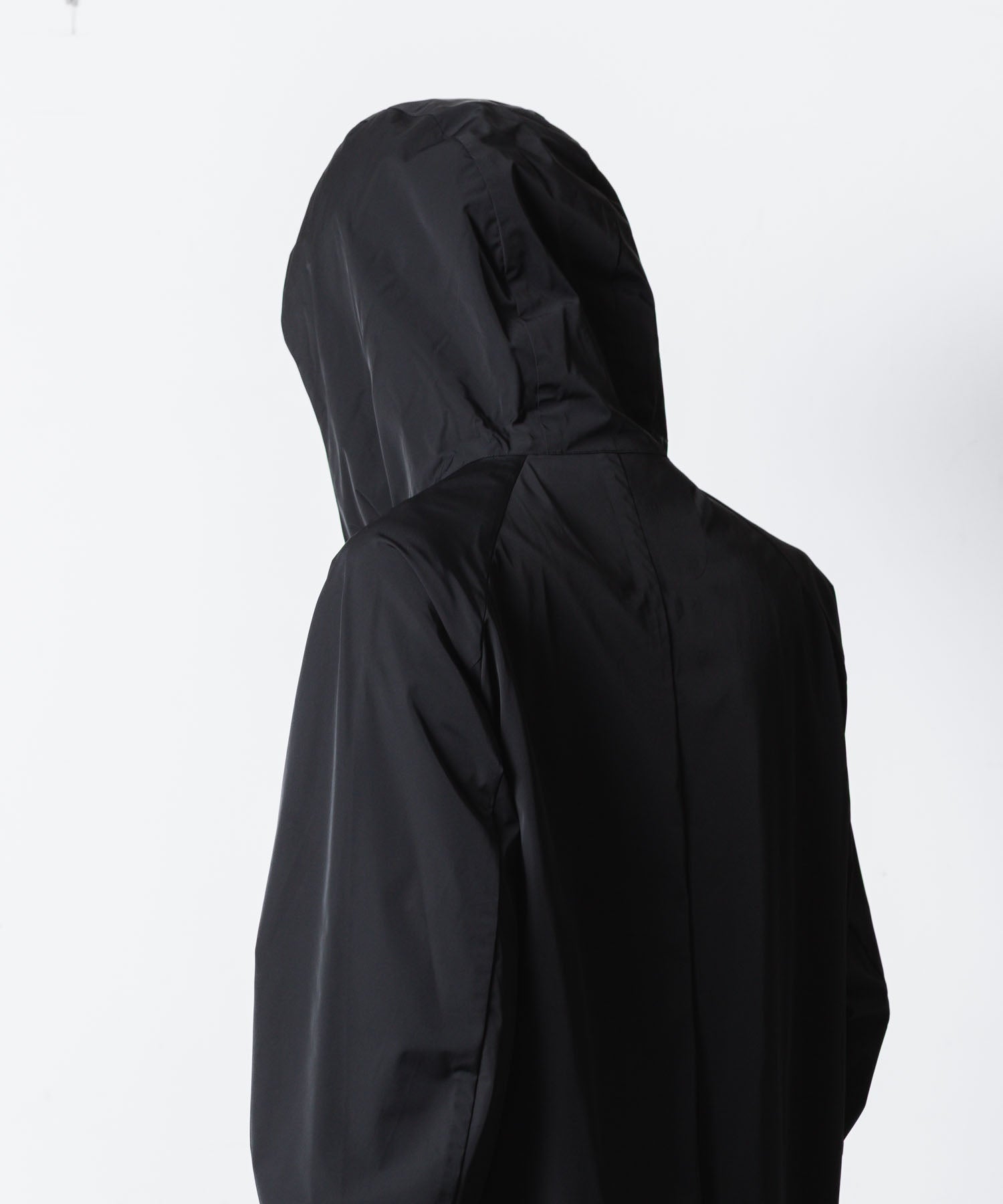 【 ATTACHMENT 】NY 2LAYER STRETCH LIGHT HOODED COAT - BLACK