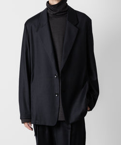 ATTACHMENT アタッチメントのWASHABLE WO/PE STRETCH SAXONY OVERSIZED LIGHT JACKET - NAVY 公式通販サイトsession福岡セレクトショップ