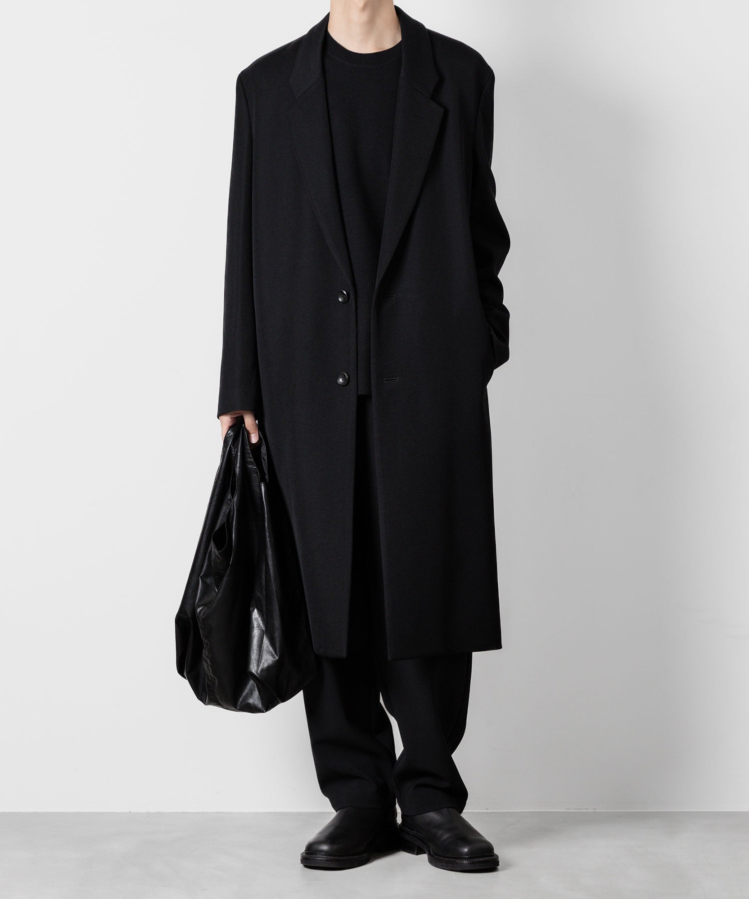 ATTACHMENT アタッチメントの2/48 WO KERSEY OVERSIZED CHESTER COAT - BLACK 公式通販サイトsession福岡セレクトショップ