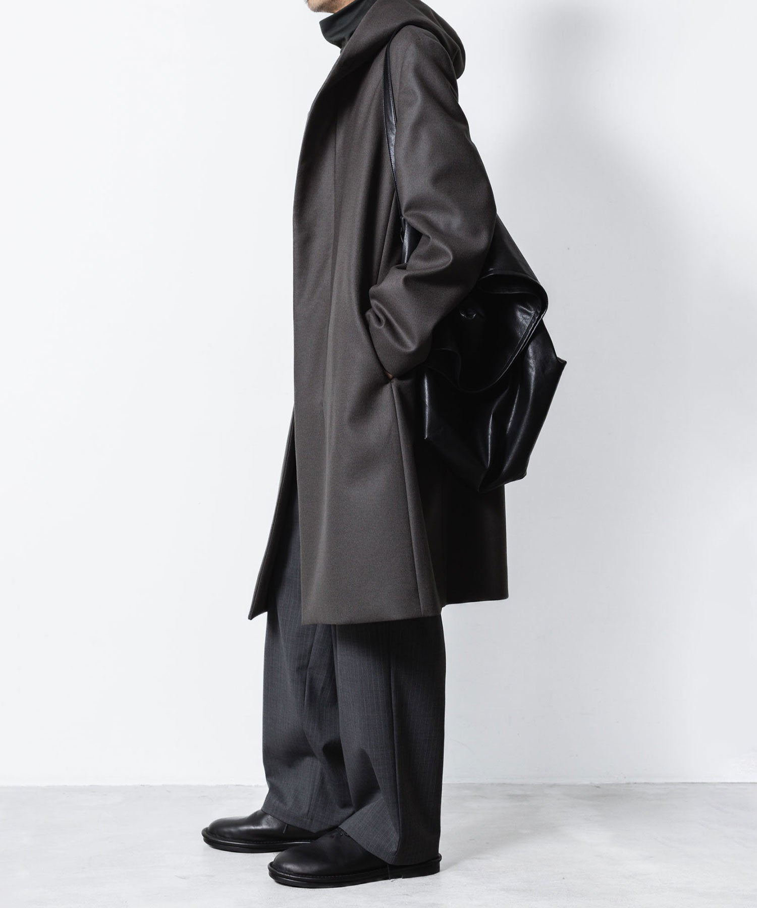 ATTACHMENT / EXCLUSIVE ITEMアタッチメントの2/90 SUPER120S MALTON ZIPUP HOODED COAT - D.GRAYの公式通販サイトsession福岡セレクトショップ