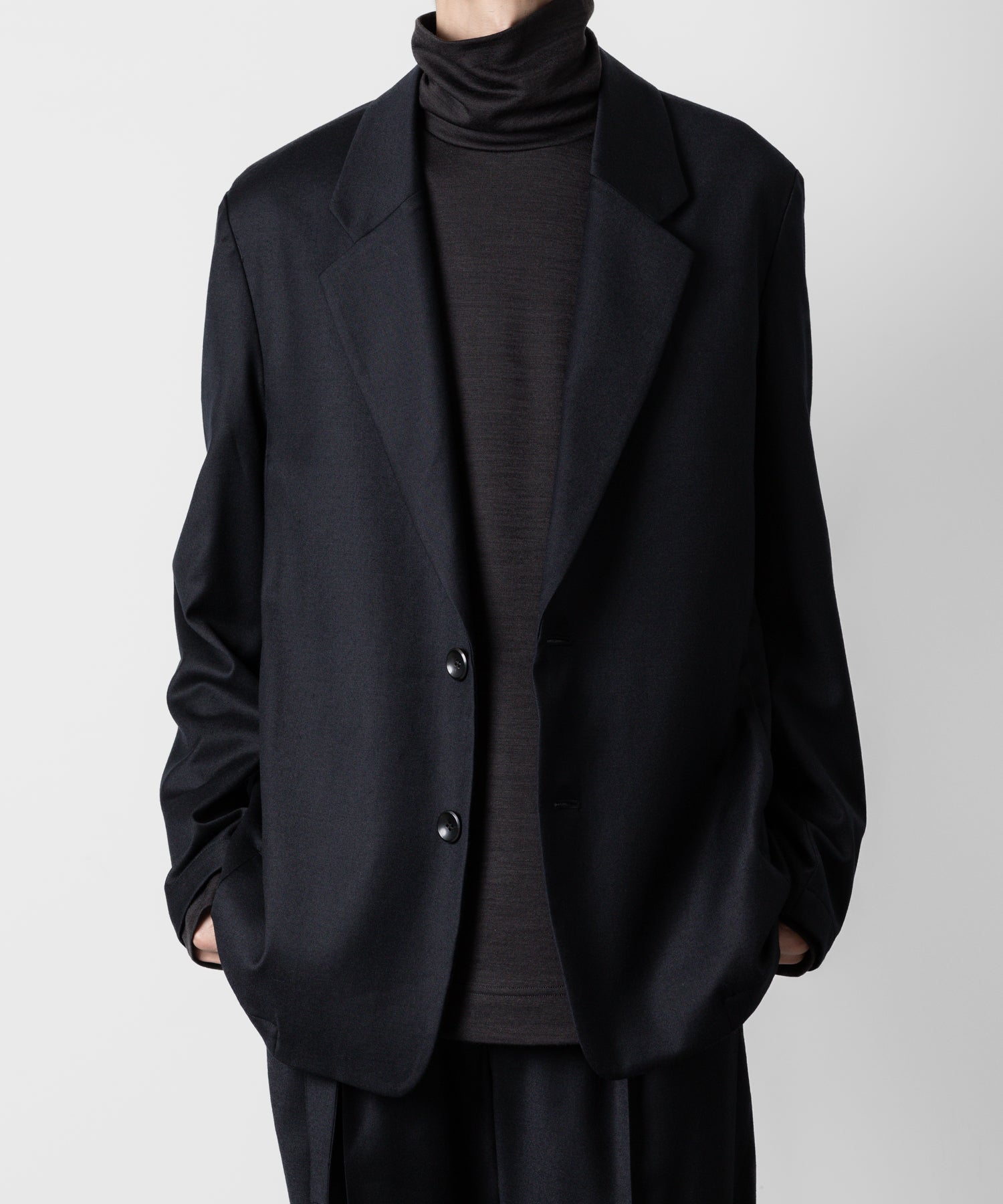 ATTACHMENT アタッチメントのWASHABLE WO/PE STRETCH SAXONY OVERSIZED LIGHT JACKET - NAVY 公式通販サイトsession福岡セレクトショップ