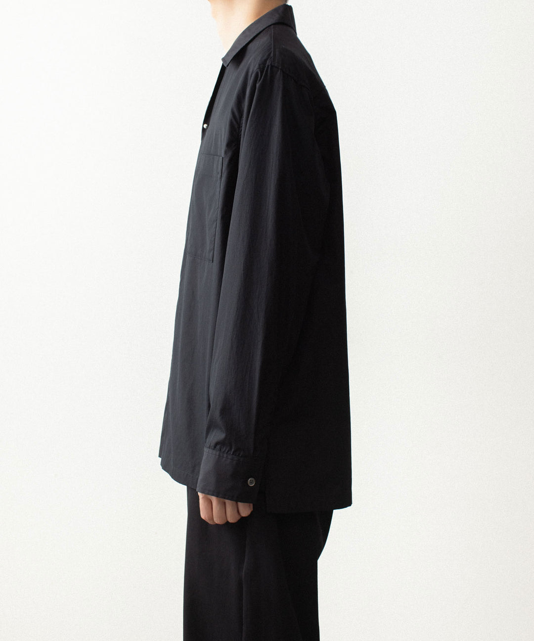 ATTACHMENT アタッチメントの140/2 GIZA BROAD PIERCED L/S SHIRT - BLACKの公式通販サイトsession福岡セレクトショップ
