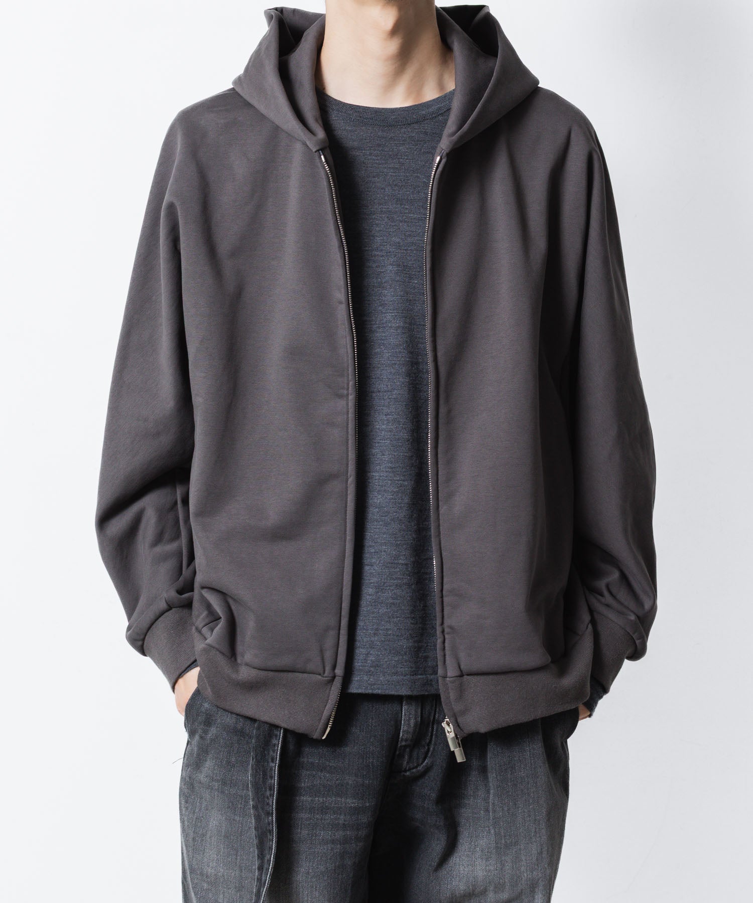 ATTACHMENT アタッチメントのCO STRECH TERRY ZIP UP HOODIE - D.GRAYの公式通販サイトsession福岡セレクトショップ