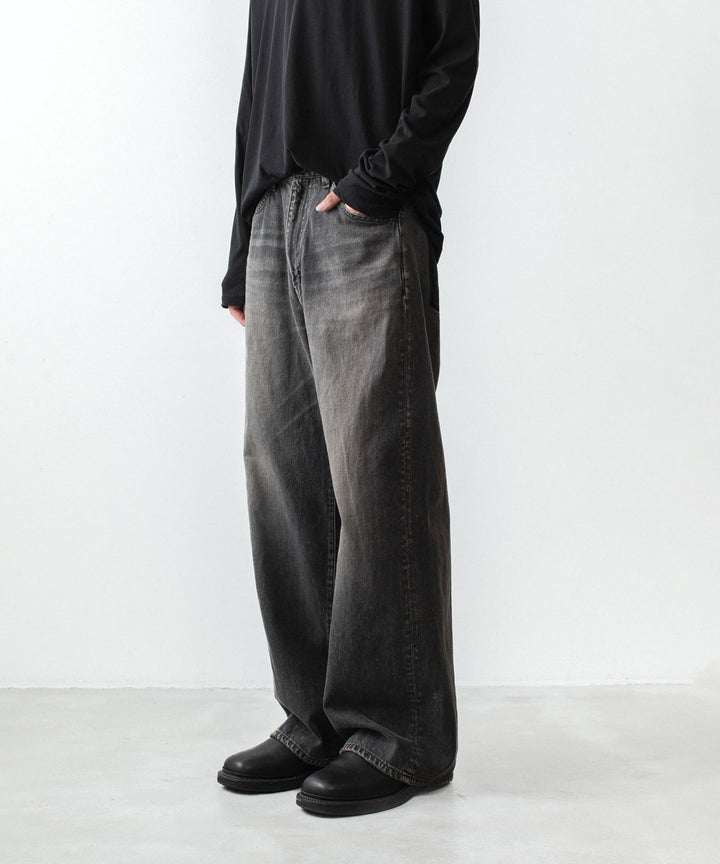 ATTACHMENT アタッチメントの11OZ DENIM WIDE JEANS - BLACKの公式通販サイトsession福岡セレクトショップ