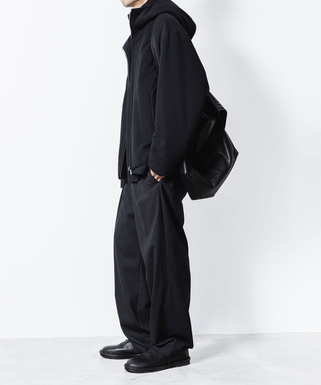 ATTACHMENT アタッチメントのWOOL SHAGGY PADDING HOODED JACKET - BLACKの公式通販サイトsession福岡セレクトショップ