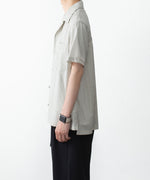 画像をギャラリービューアに読み込む, ATTACHMENT アタッチメントのWO/PE STRIPE OPEN COLLAR S/S SHIRT - S.GRAYの公式通販サイトsession福岡セレクトショップ
