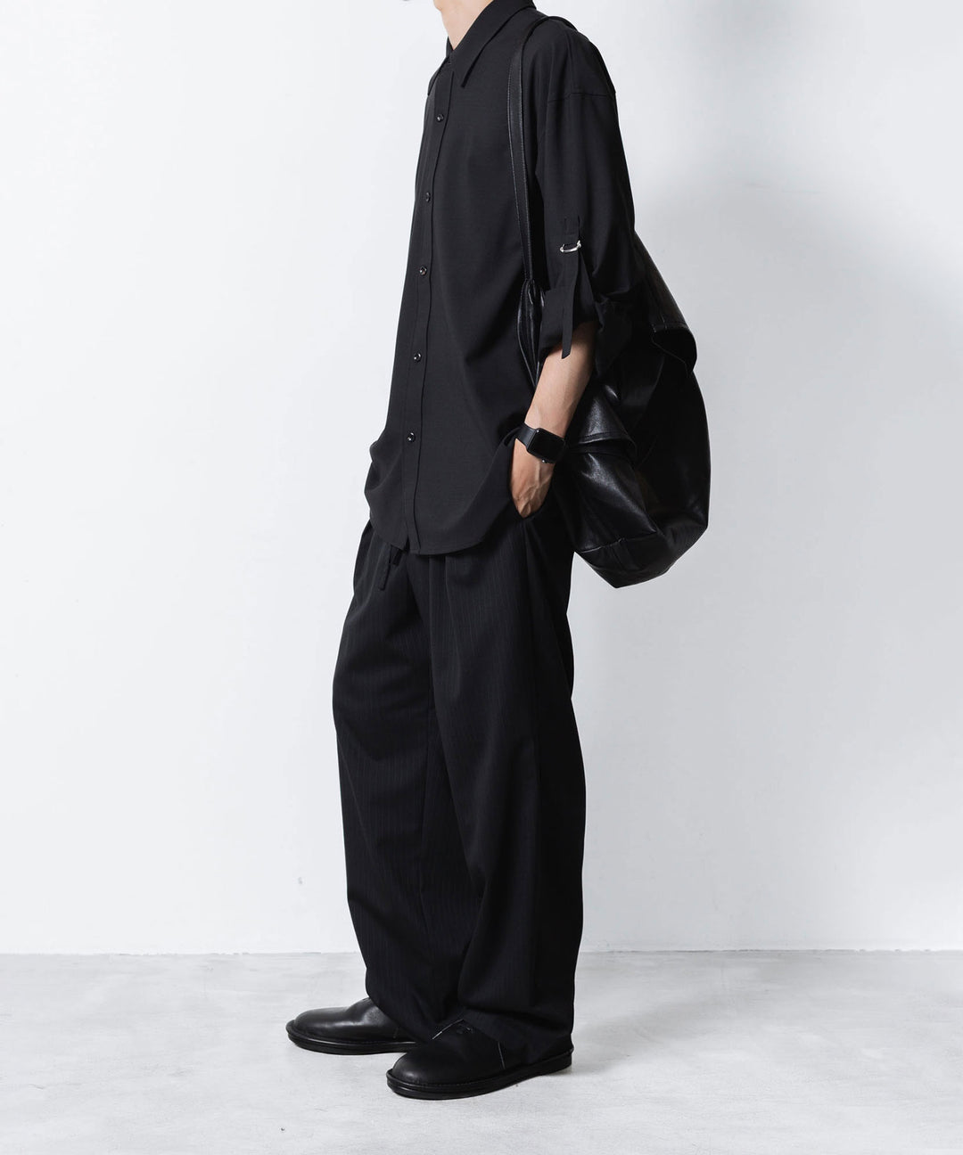 ATTACHMENT アタッチメントのPE/RY STRETCH TROPICAL STRAP SLEEVE L/S SHIRT - BLACKの公式通販サイトsession福岡セレクトショップ