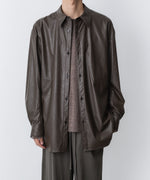 画像をギャラリービューアに読み込む, VEIN-ヴェイン SYNTHETIC LEATHER L/S SHIRTのBROWN 公式通販サイトsession福岡セレクトショップ
