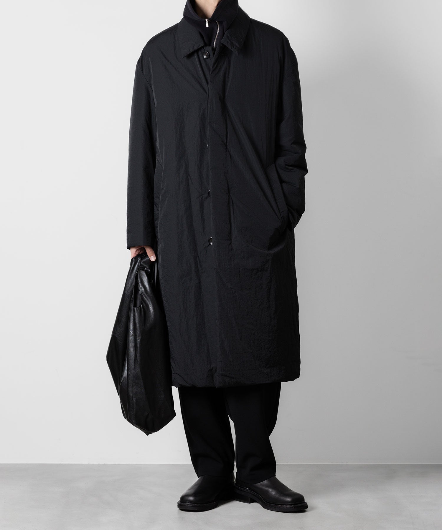 ATTACHMENT アタッチメントのNY TAFFETA PADDING BALLCOLLAR COAT - BLACK 公式通販サイトsession福岡セレクトショップ