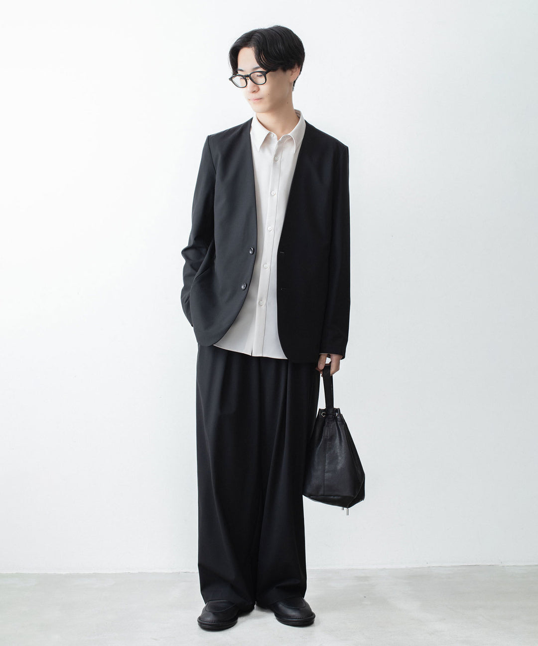 ATTACHMENT アタッチメントのWO/TA STRETCH TRO 1TUCK WIDE TROUSERS - BLACKの公式通販サイトsession福岡セレクトショップ