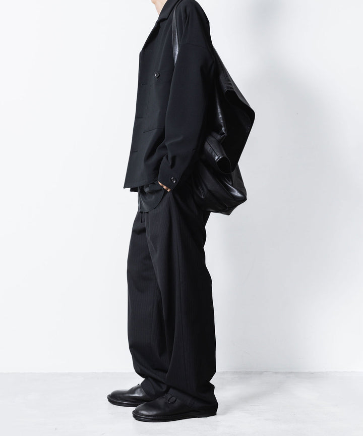 【 ATTACHMENT 】CU/RY FIBRIL TAFFETA PATCH POCKET L/S SHIRT - BLACK