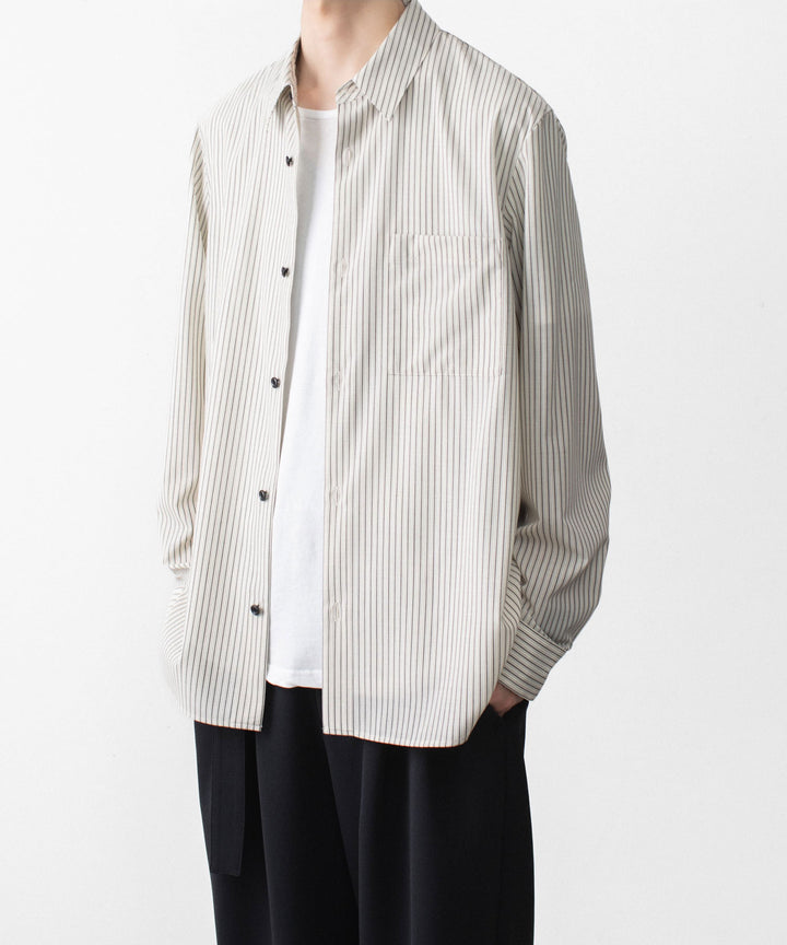 ATTACHMENT アタッチメントのWO/PE STRIPE L/S SHIRT - S.GRAYの公式通販サイトsession福岡セレクトショップ