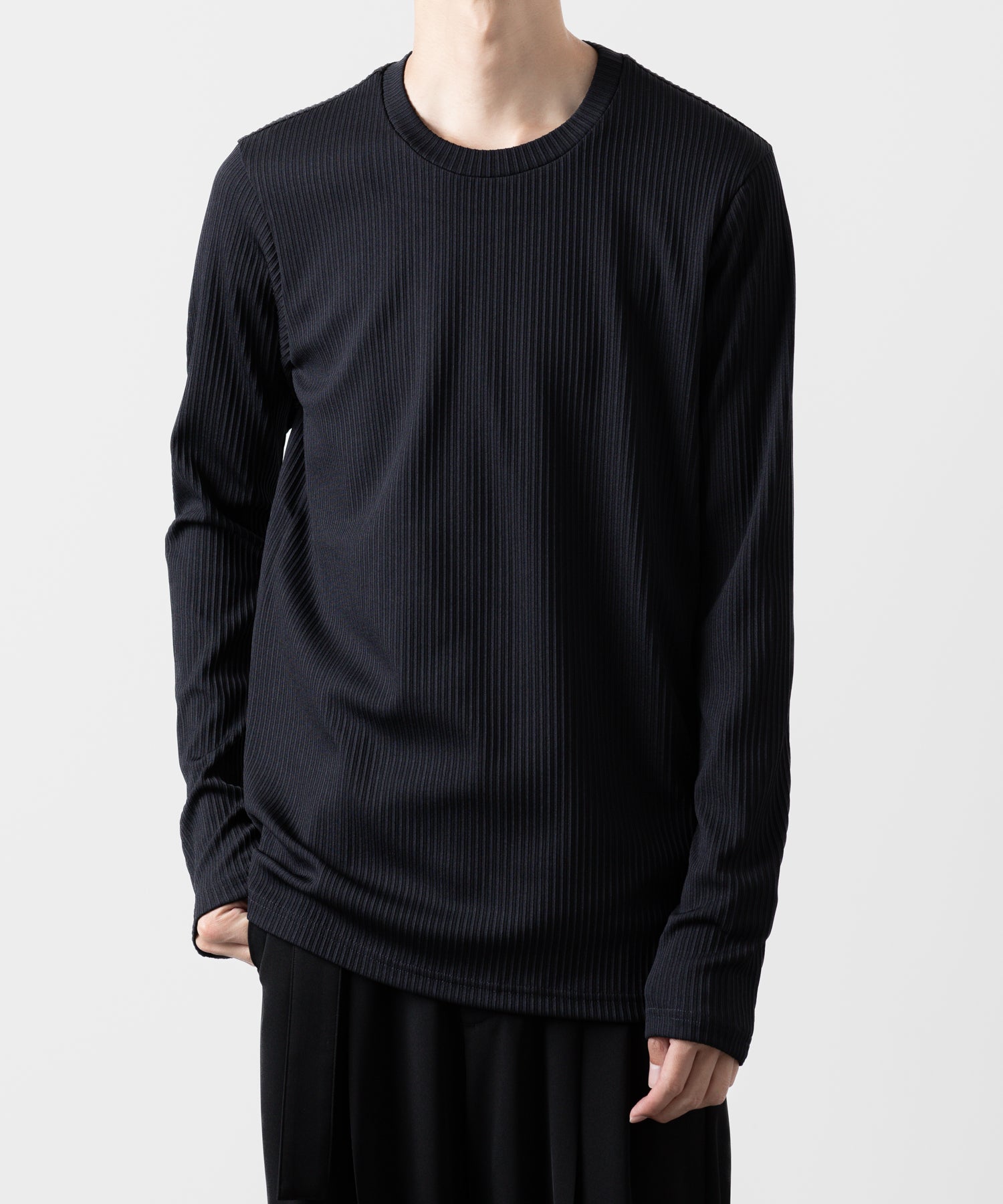 ATTACHMENT アタッチメントのPE STRETCH RIB SLIM FIT L/S TEE - NAVY 公式通販サイトsession福岡セレクトショップ