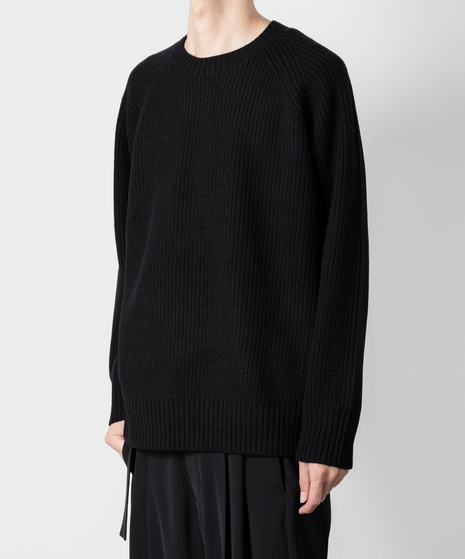 ATTACHMENT アタッチメントのBRITISH WO KNIT CREWNECK  PULLOVER - BLACK 公式通販サイトsession福岡セレクトショップ