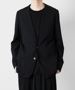 ATTACHMENT アタッチメントのNY/CO STRETCH JERSEY COLLARLESS JACKET - BLACK 公式通販サイトsession福岡セレクトショップ