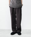 【 ATTACHMENT 】PE STRETCH DOUBLE CLOTH BELTED STRAIGHT TROUSERS - D.BROWN
