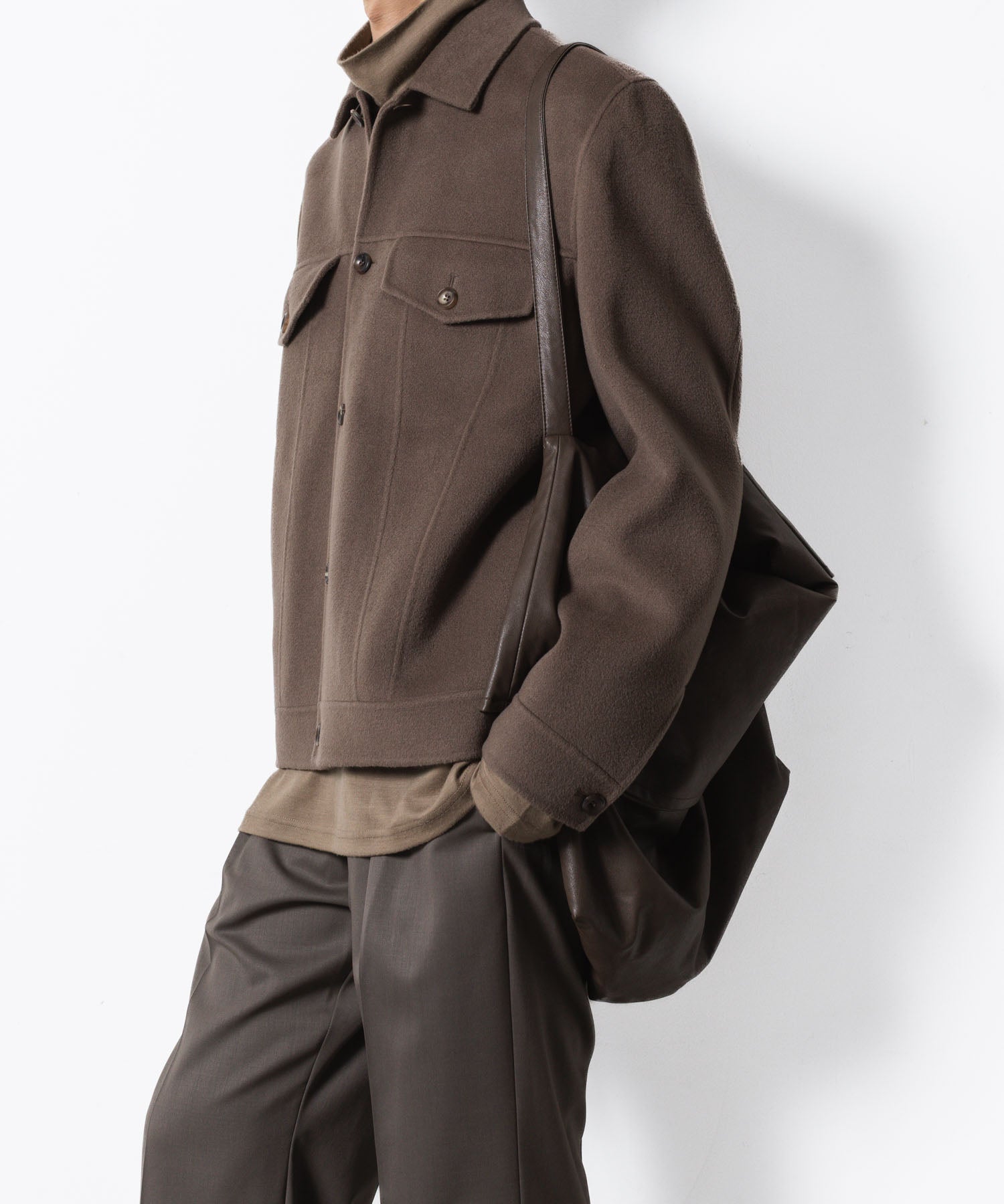 ATTACHMENT アタッチメントのWO/CA DOUBLE FACE BEAVER TRACKER JACKET - KHAKI GRAYの公式通販サイトsession福岡セレクトショップ