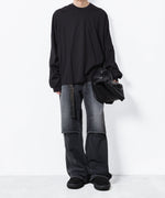 画像をギャラリービューアに読み込む, VEIN ヴェインの11OZ DENIM CUT OFF BAGGY TROUSERS - BLACKの公式通販サイトsession福岡セレクトショップ

