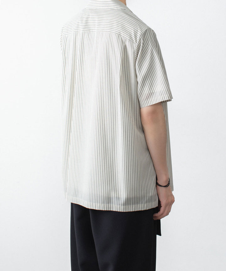 ATTACHMENT アタッチメントのWO/PE STRIPE OPEN COLLAR S/S SHIRT - S.GRAYの公式通販サイトsession福岡セレクトショップ
