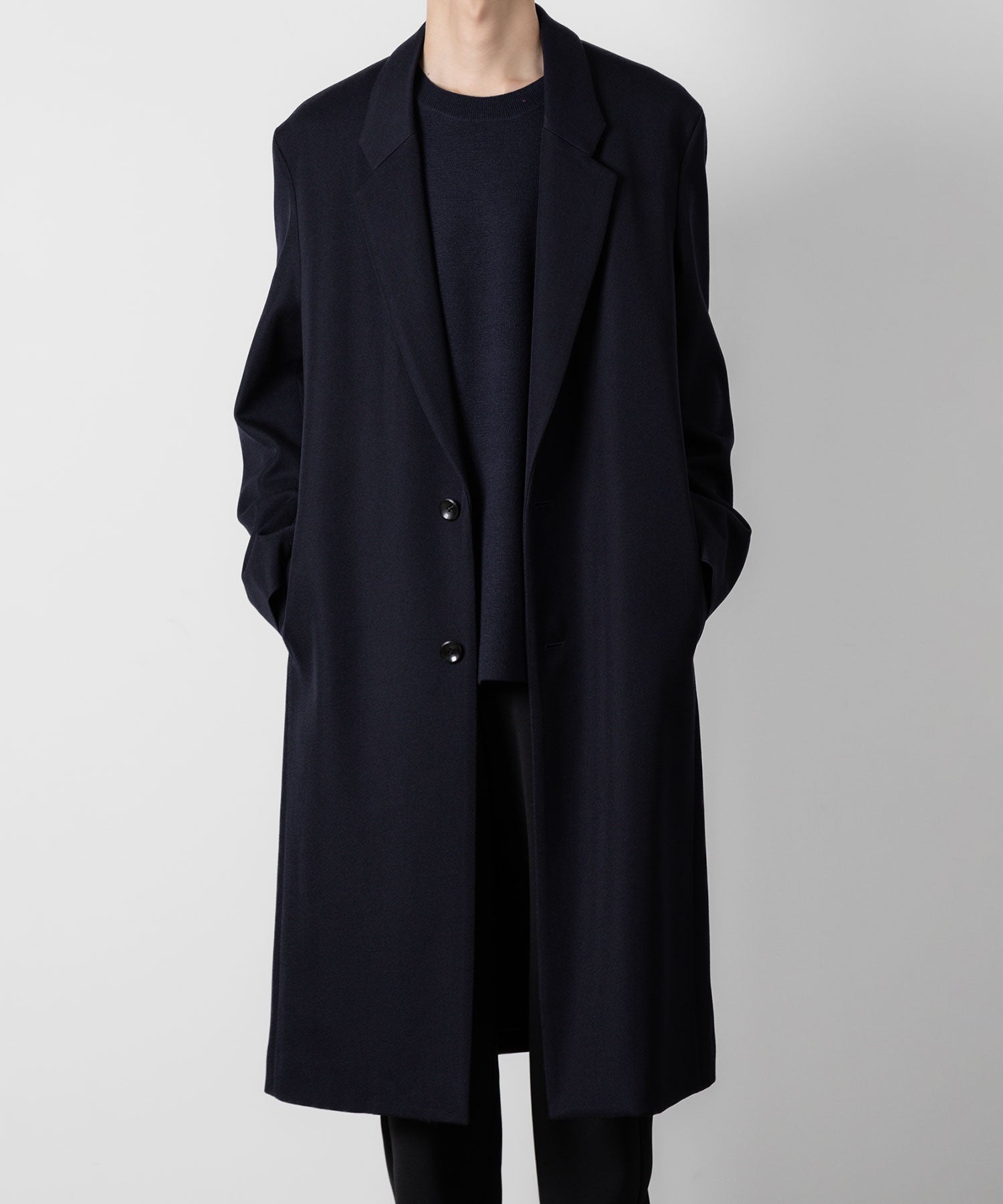 ATTACHMENT アタッチメントの2/48 WO KERSEY OVERSIZED CHESTER COAT - NAVY 公式通販サイトsession福岡セレクトショップ