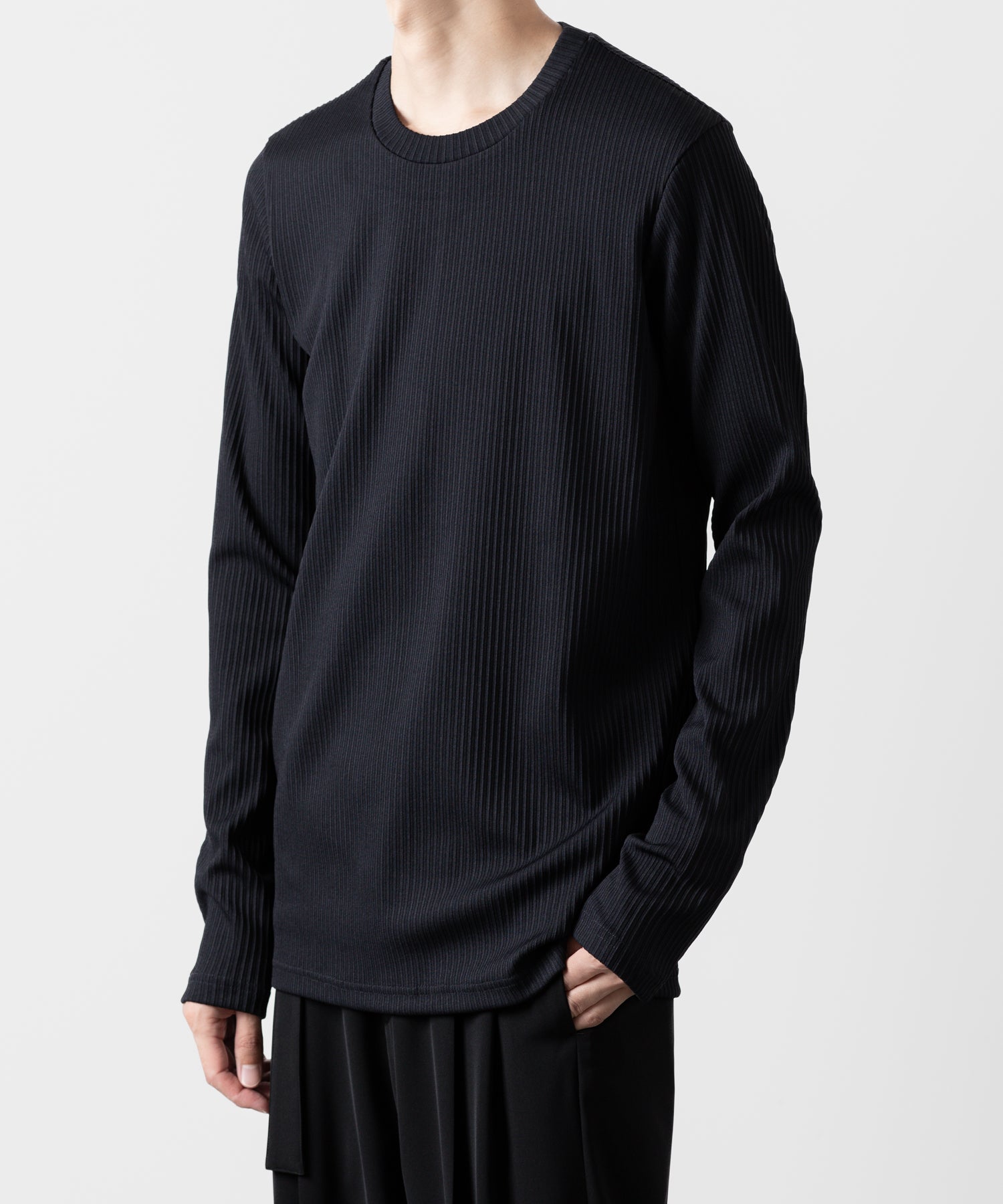 ATTACHMENT アタッチメントのPE STRETCH RIB SLIM FIT L/S TEE - NAVY 公式通販サイトsession福岡セレクトショップ