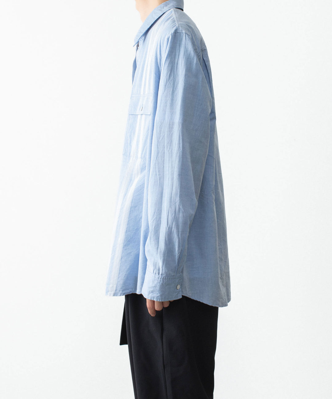 ATTACHMENT アタッチメントのCO/TEN JACQUARD LAWN PATCH POCKET L/S SHIRT - S.BLUEの公式通販サイトsession福岡セレクトショップ