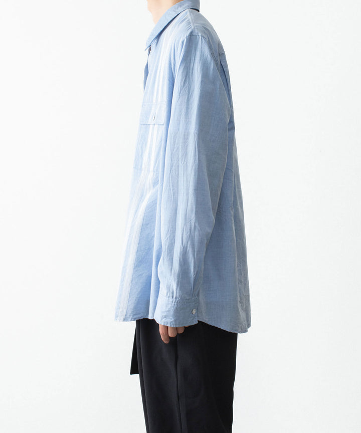 ATTACHMENT アタッチメントのCO/TEN JACQUARD LAWN PATCH POCKET L/S SHIRT - S.BLUEの公式通販サイトsession福岡セレクトショップ