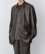 画像をギャラリービューアに読み込む, VEIN-ヴェイン SYNTHETIC LEATHER L/S SHIRTのBROWN 公式通販サイトsession福岡セレクトショップ
