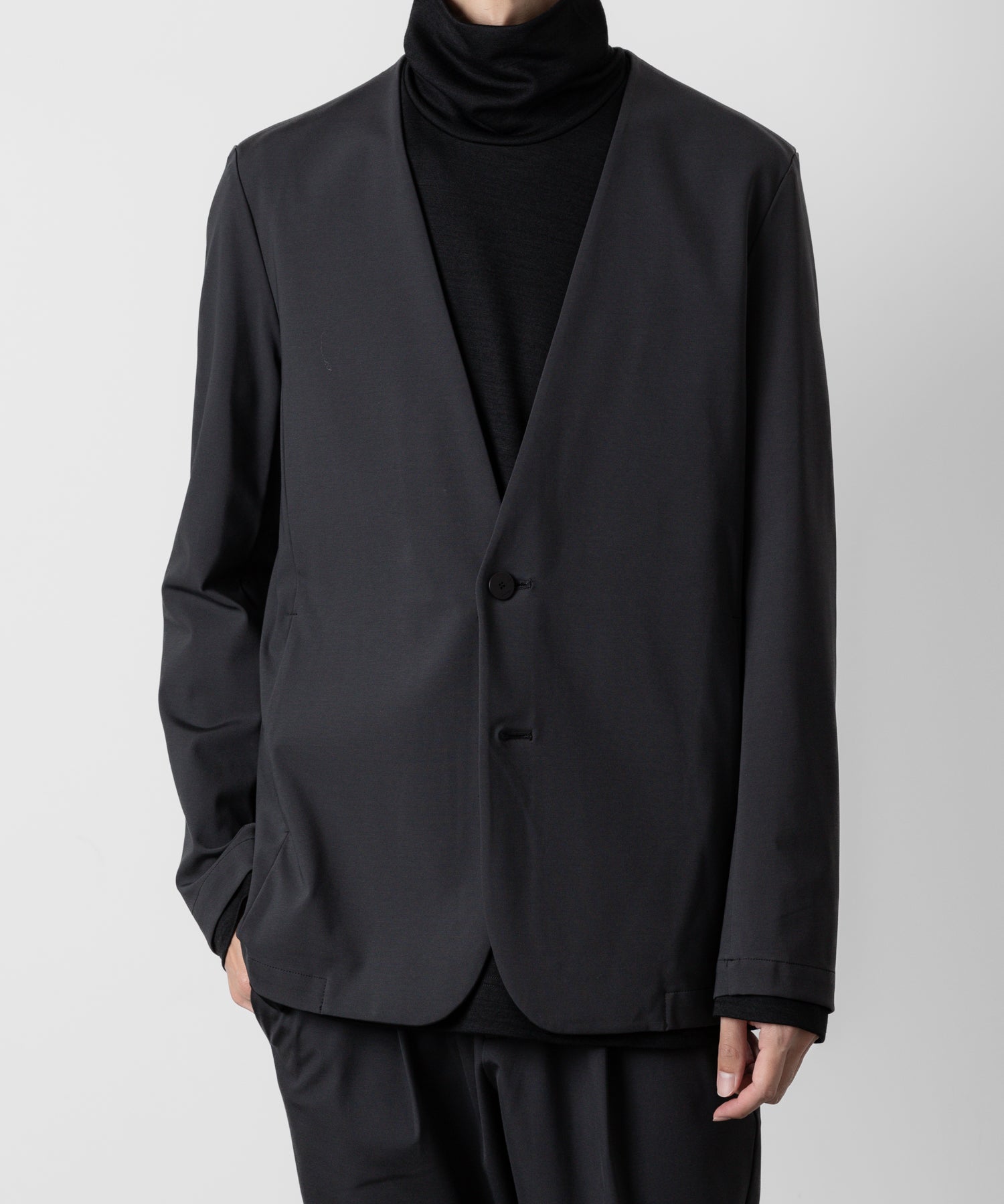 ATTACHMENT アタッチメントのNY/CO STRETCH JERSEY COLLARLESS JACKET - D.GRAY 公式通販サイトsession福岡セレクトショップ