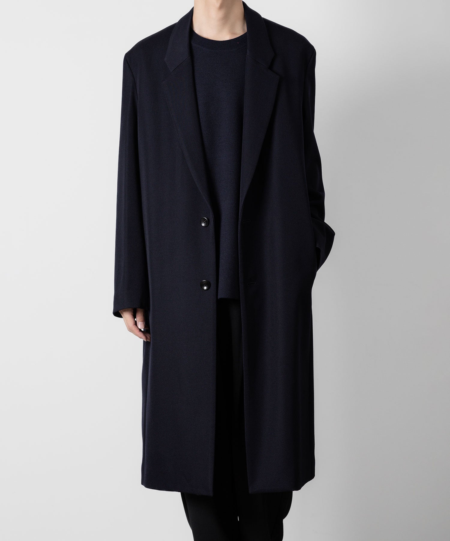 ATTACHMENT アタッチメントの2/48 WO KERSEY OVERSIZED CHESTER COAT - NAVY 公式通販サイトsession福岡セレクトショップ